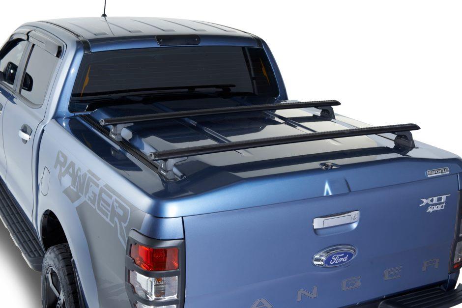Barres De Toit Transversales Pour Ford Ranger T6 DoubleCab (2012-2022) - Aluminium Noir - Capacité 75 Kg